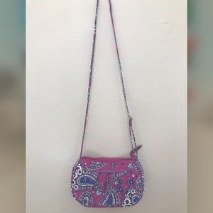 Vera Bradley Small Adjustable Purse (Pink/Blue)